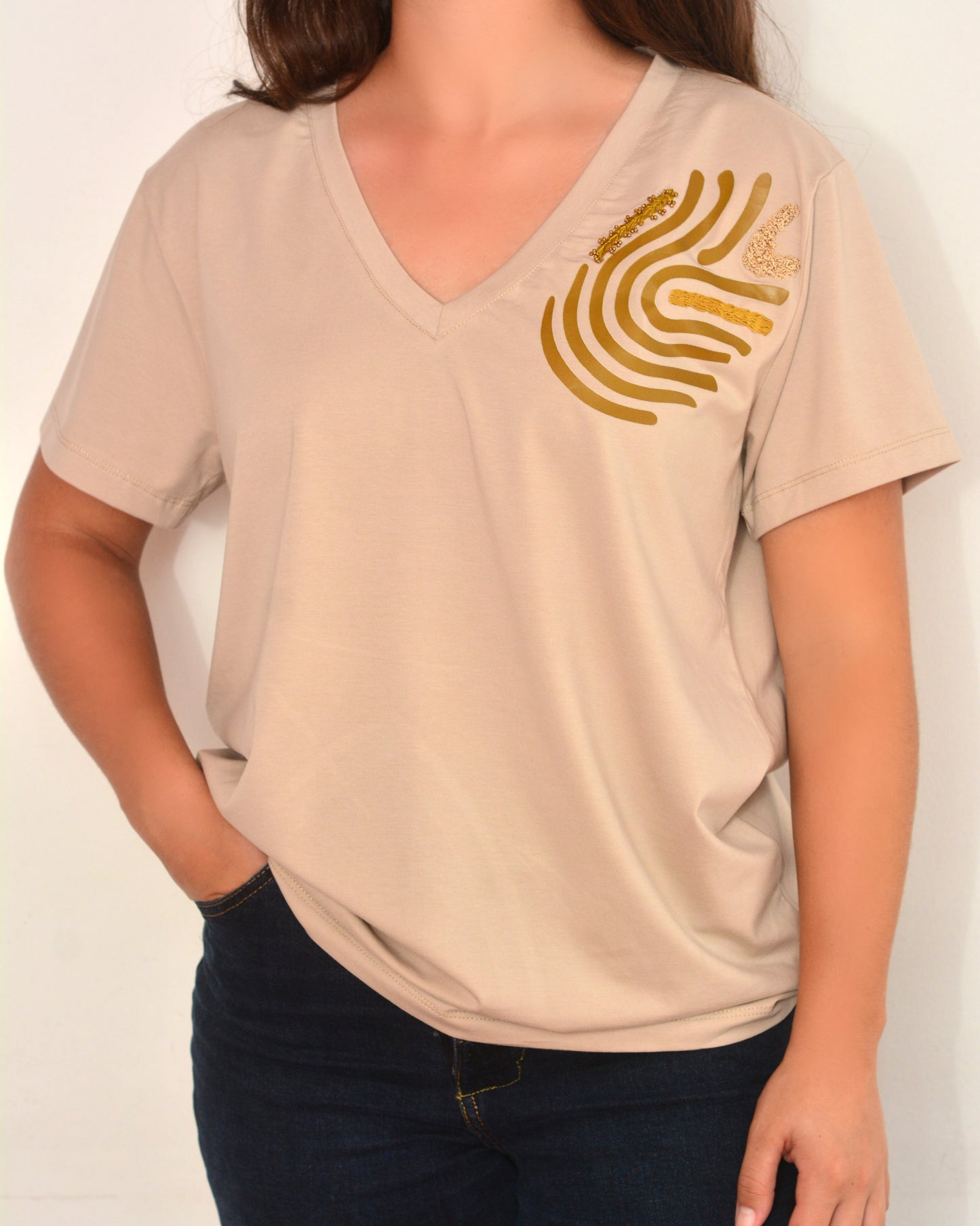 Embroidered T-Shirt Printed