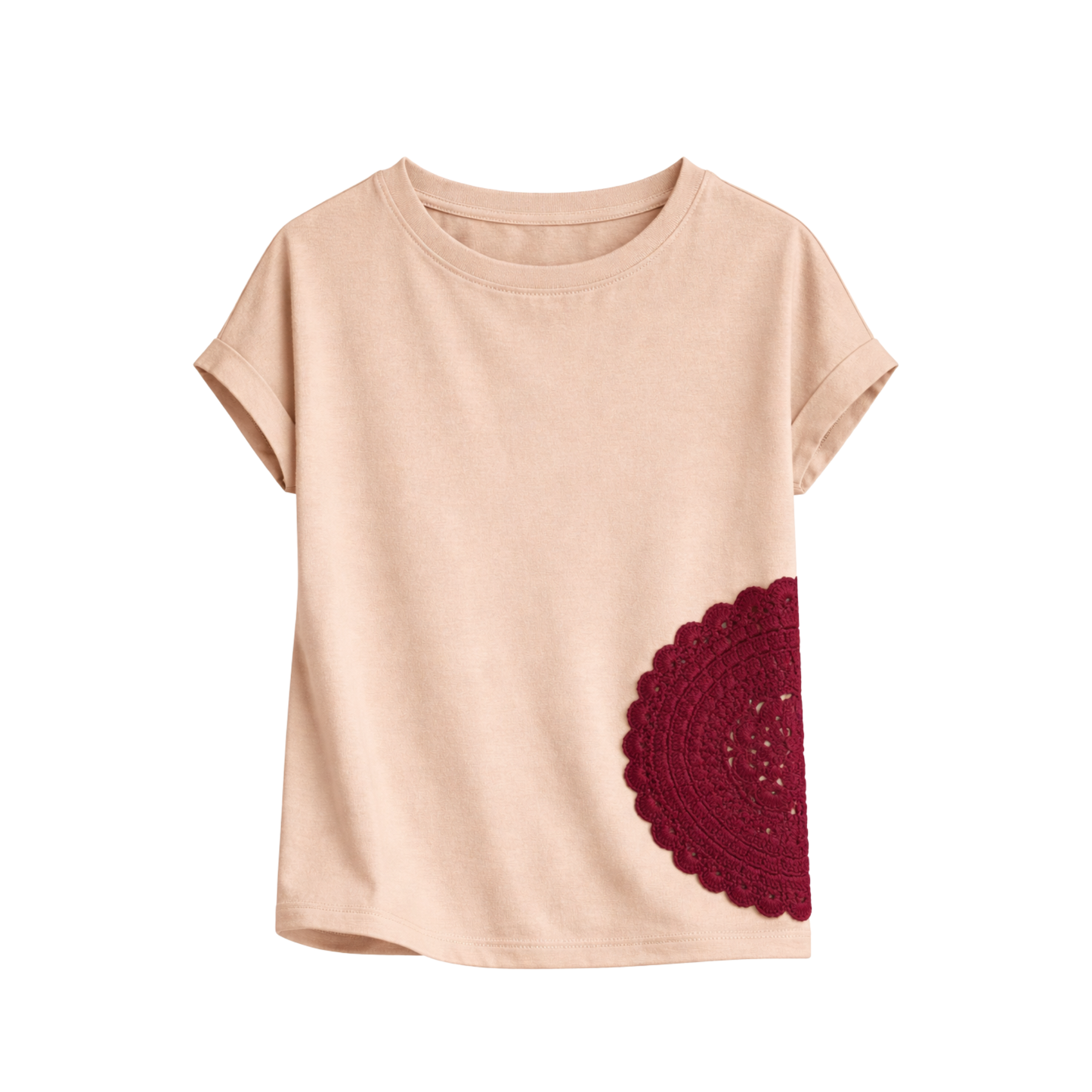 Embroidered T-Shirt Mandala Crochet